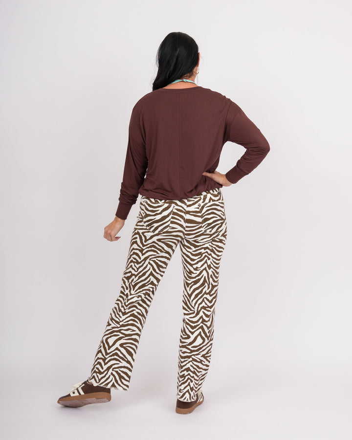 Heart of Pine Zebra Wide Leg Pants