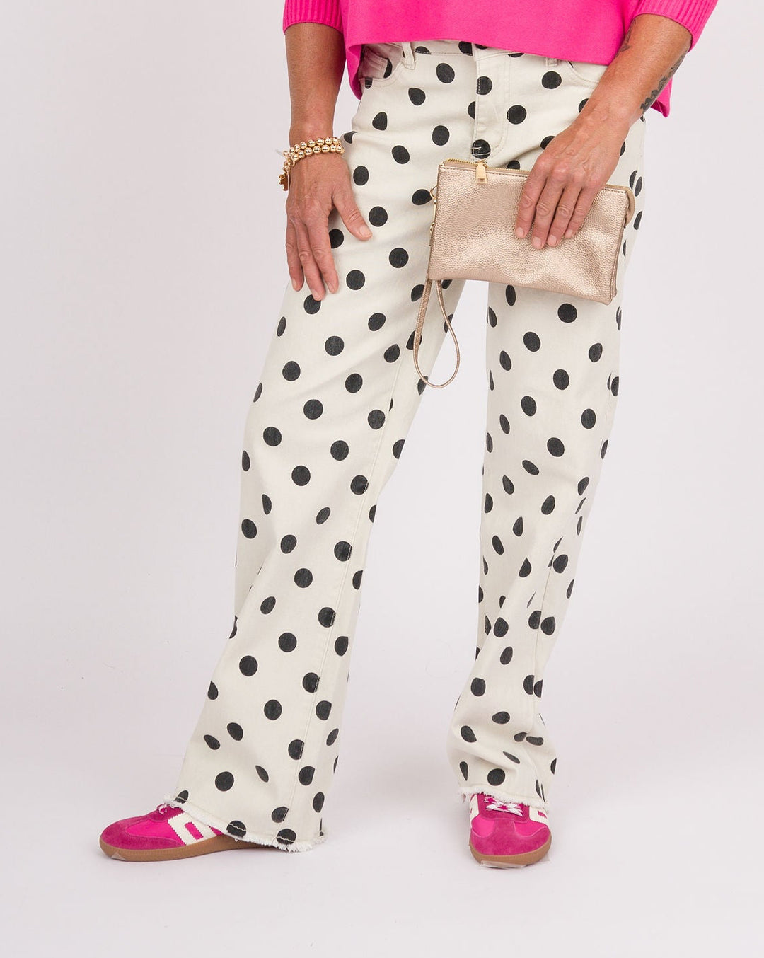 Heart of Pine Cafe Polka Dot Wide Leg Pants
