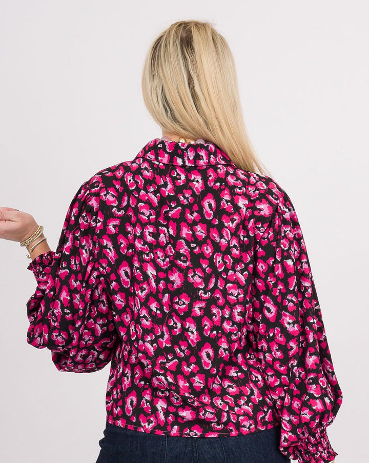 Cassandra Top - Black + Pink