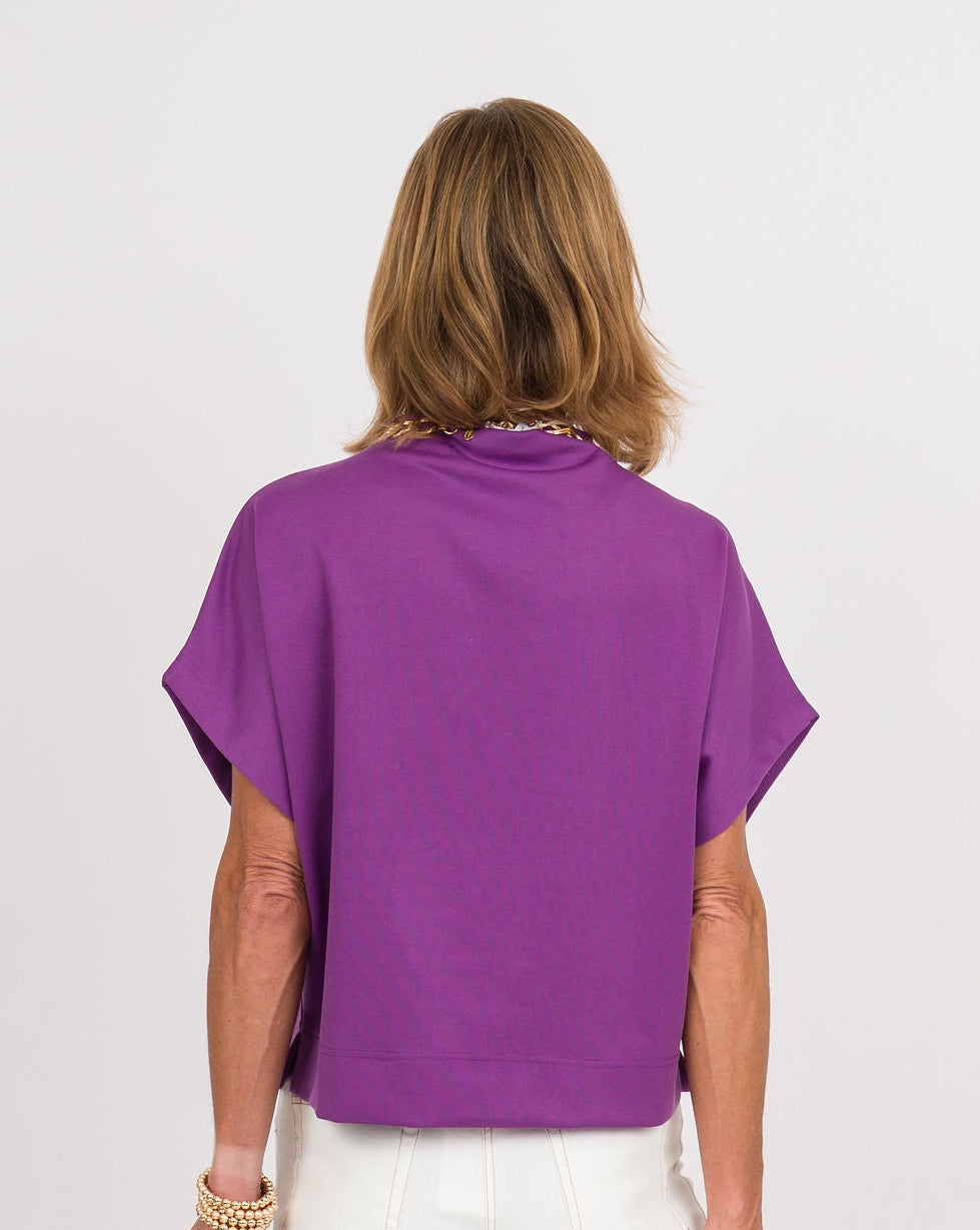 Blair Mock Neck Top - Plum Jam