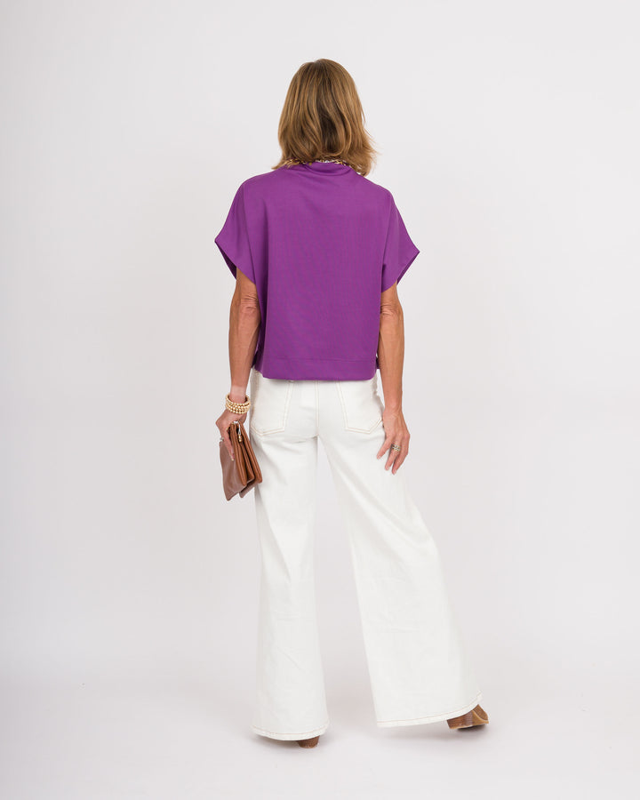 Blair Mock Neck Top - Plum Jam