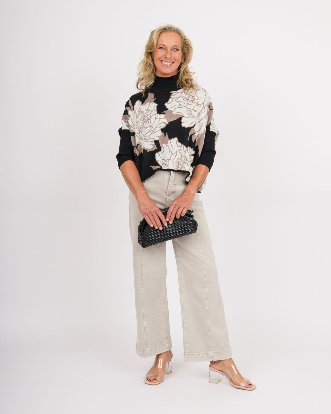 Risen Tummy Control High Rise Crop Wide Pants
