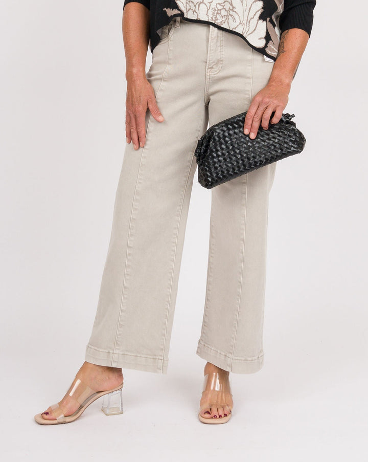 Risen Tummy Control High Rise Crop Wide Pants