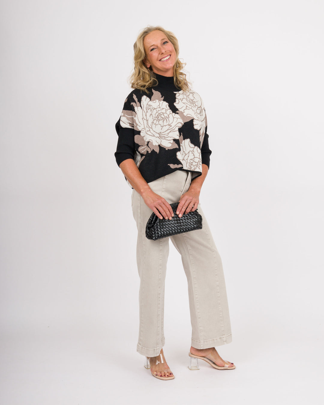 Risen Tummy Control High Rise Crop Wide Pants