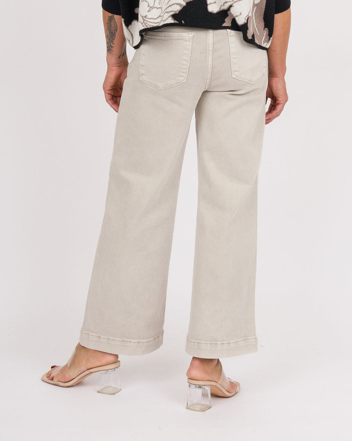 Risen Tummy Control High Rise Crop Wide Pants
