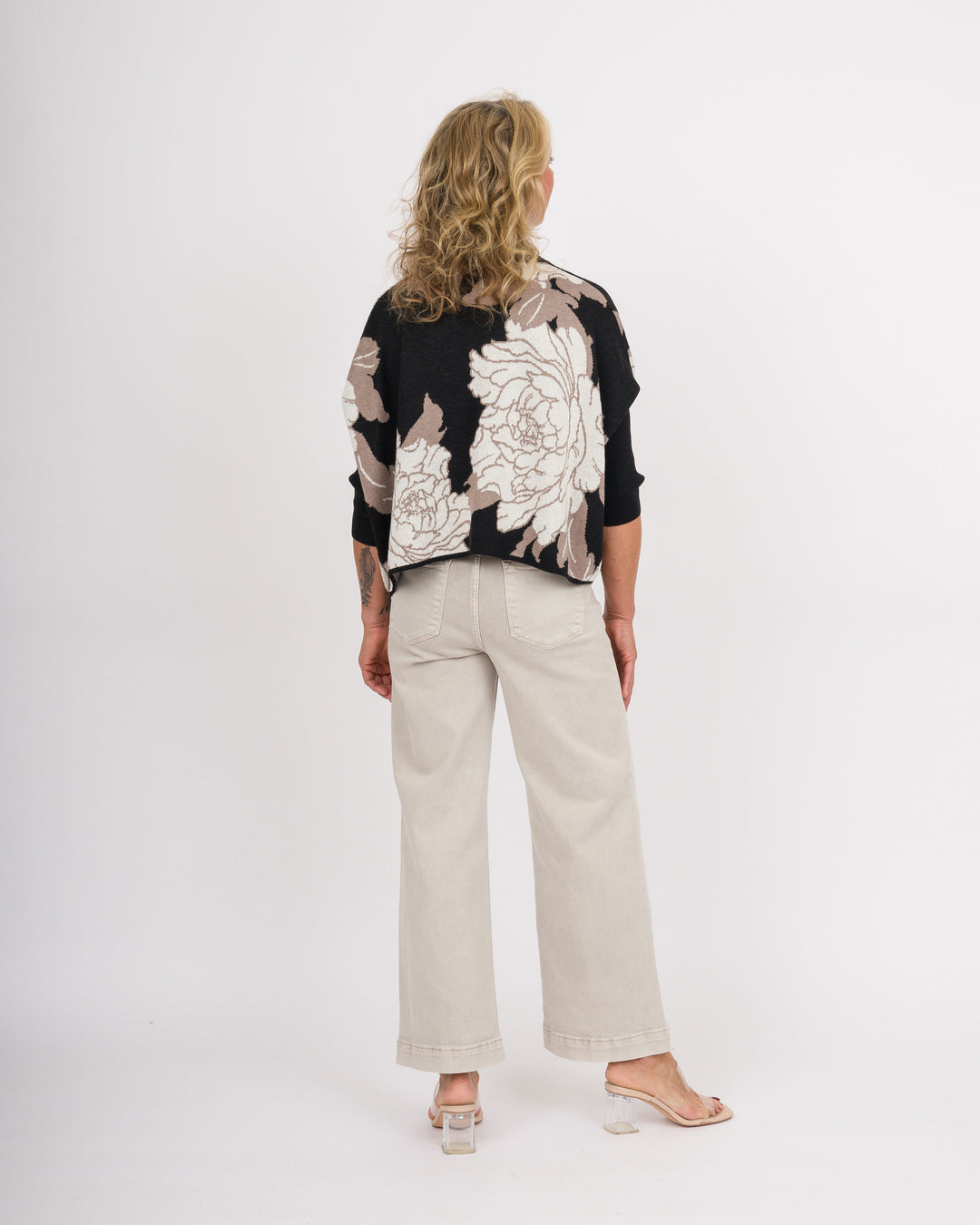 Risen Tummy Control High Rise Crop Wide Pants