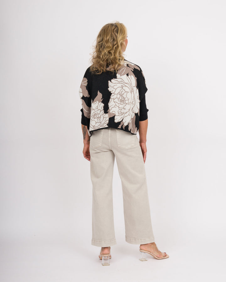 Risen Tummy Control High Rise Crop Wide Pants