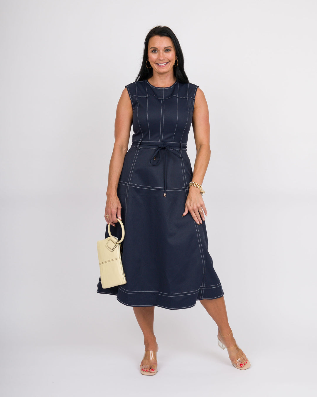 The Camden Navy Midi Dress