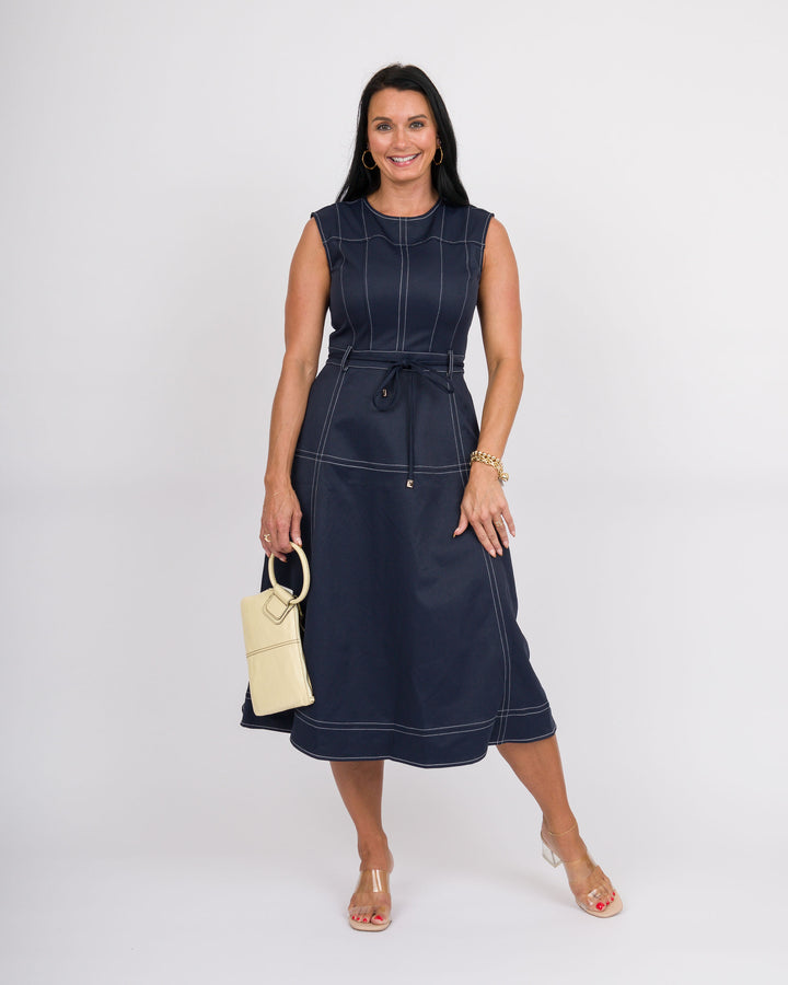 The Camden Navy Midi Dress