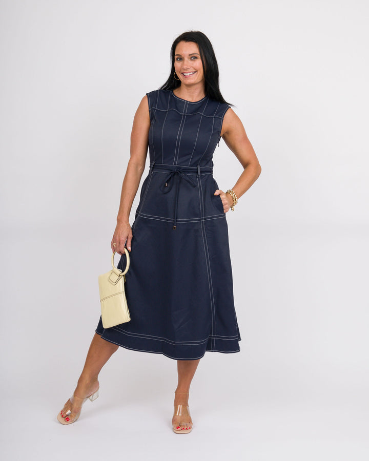 The Camden Navy Midi Dress