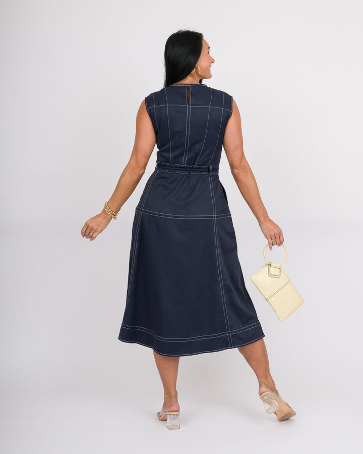 The Camden Navy Midi Dress