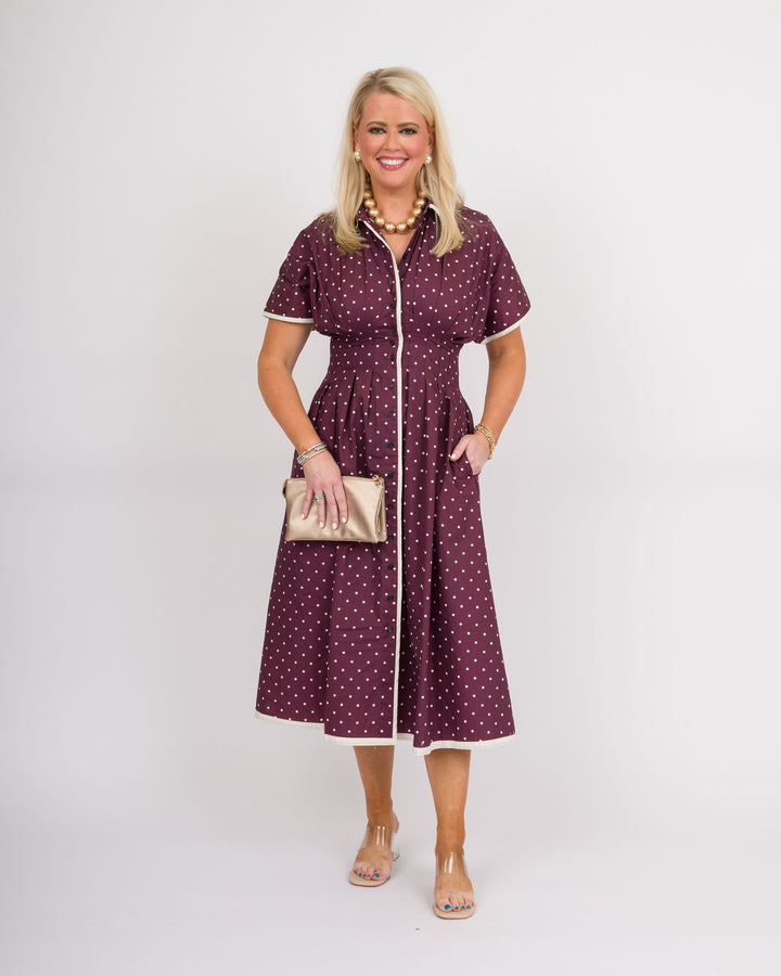 Sugar Plum Polka Dot Dress
