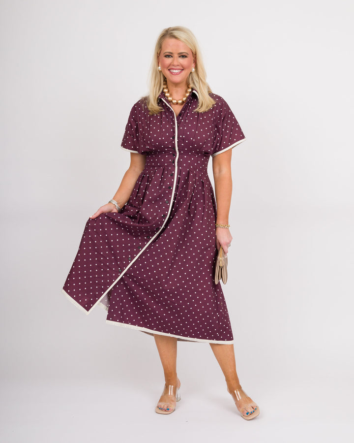 Sugar Plum Polka Dot Dress