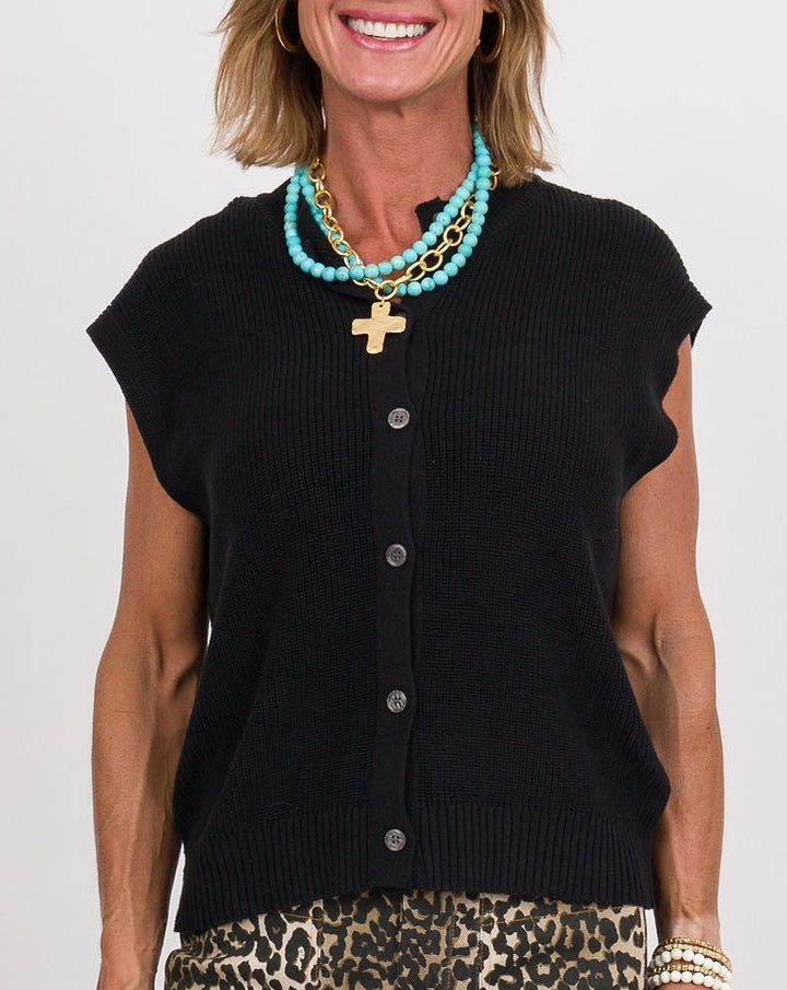 Sutton Sleeveless Sweater - Black