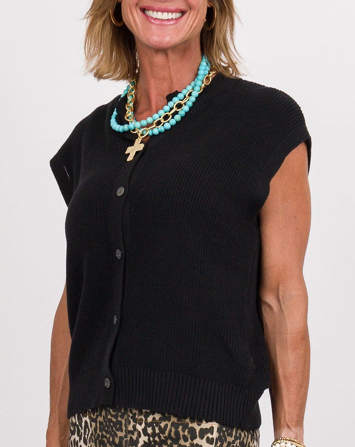 Sutton Sleeveless Sweater - Black