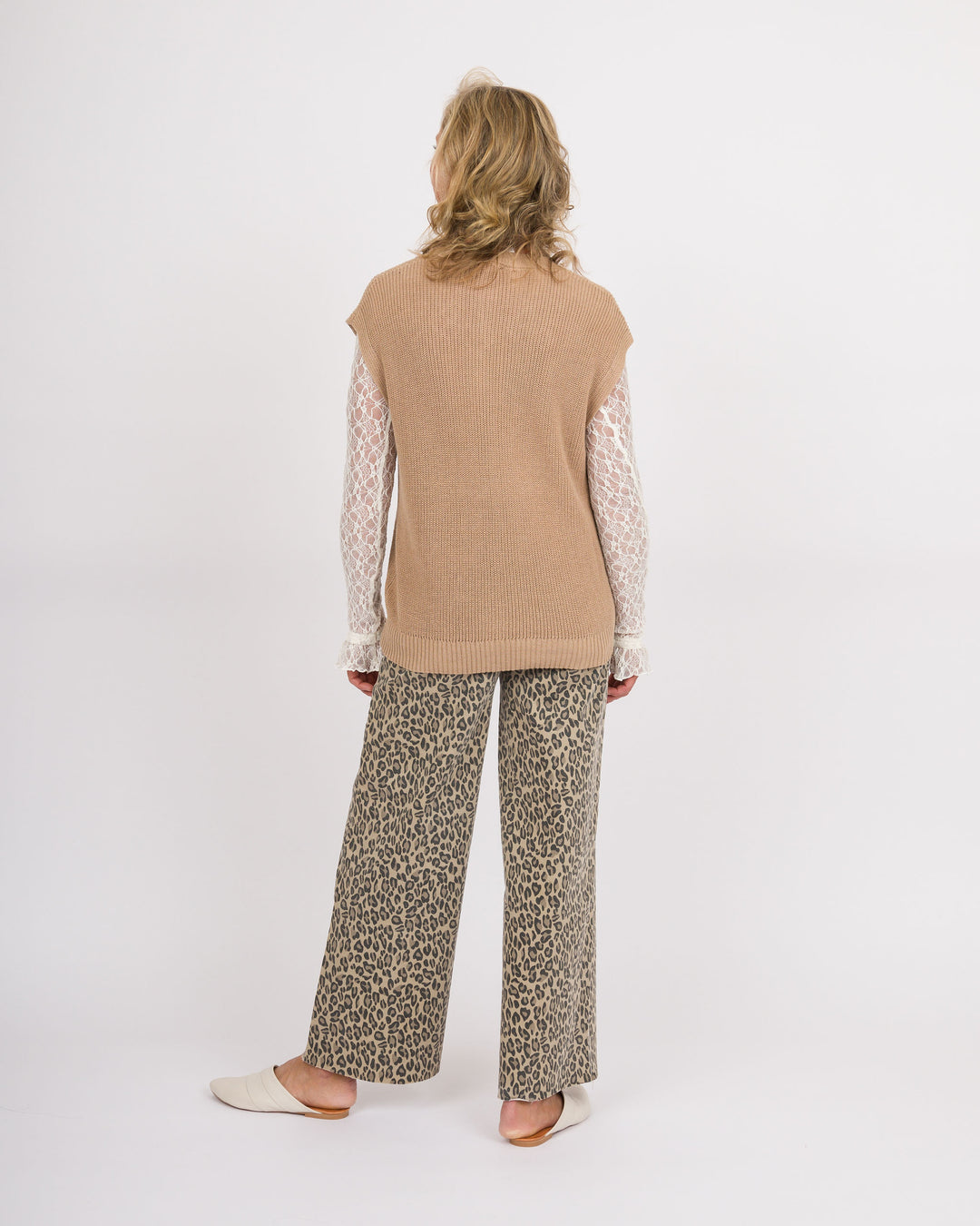 Wide Leg Animal Print - Camel