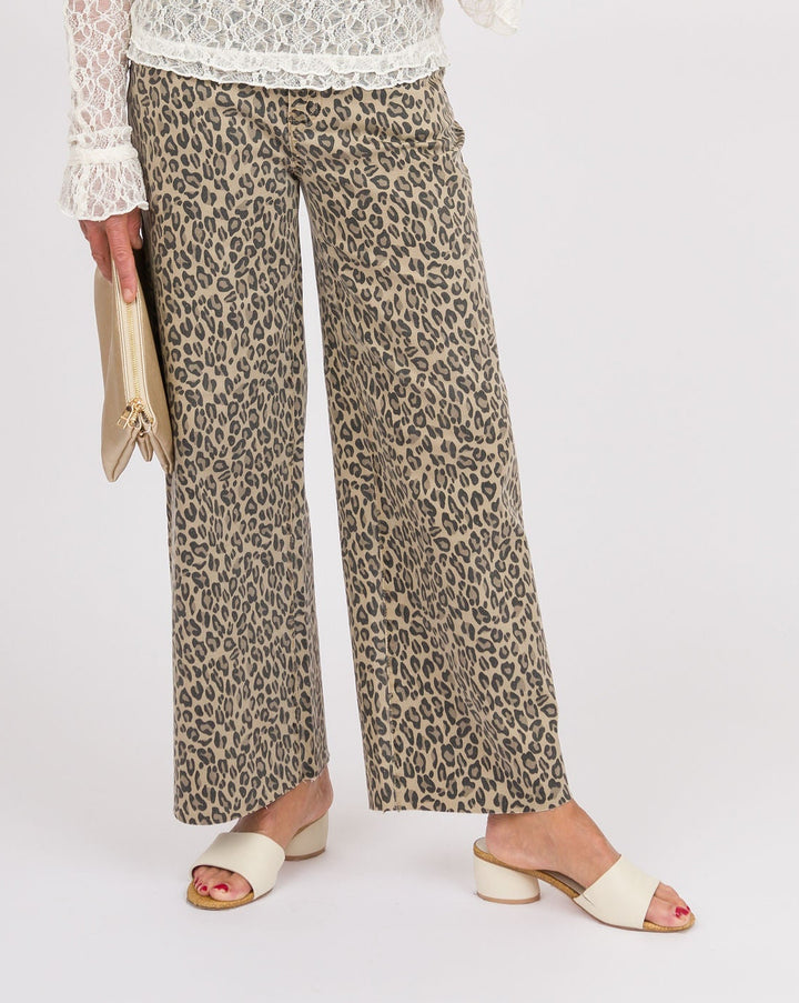 Wide Leg Animal Print - Camel