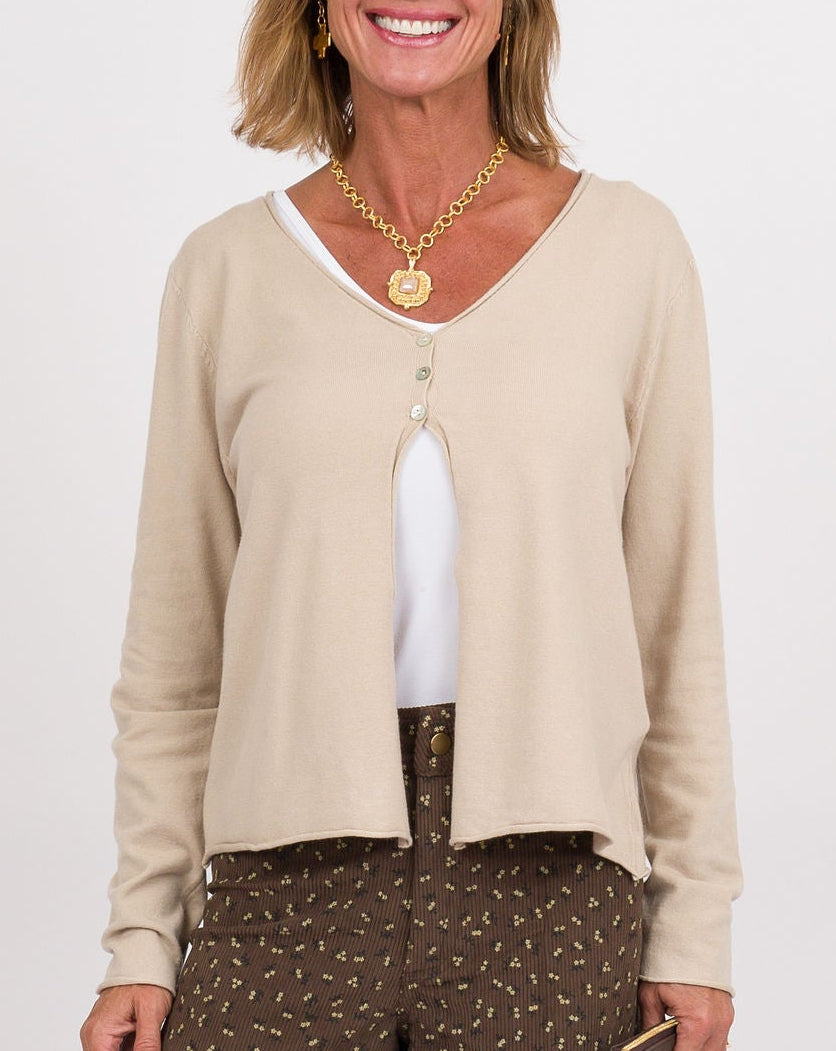 3 Button Cardigan - Oatmeal