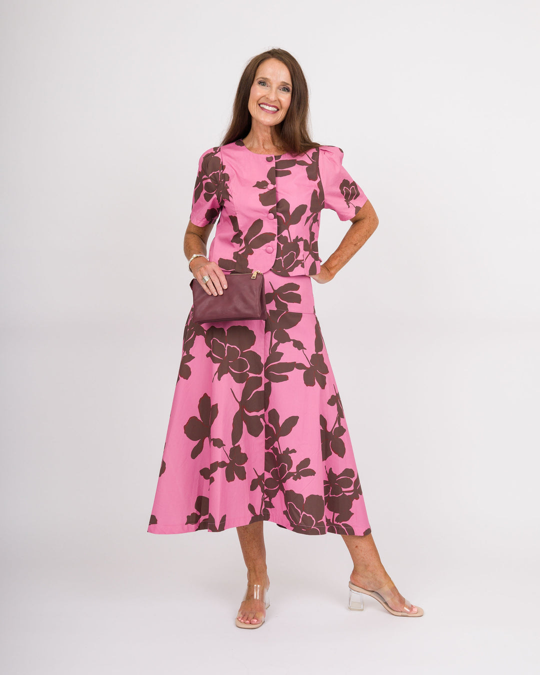 Freddie Top - Pink &amp; Brown