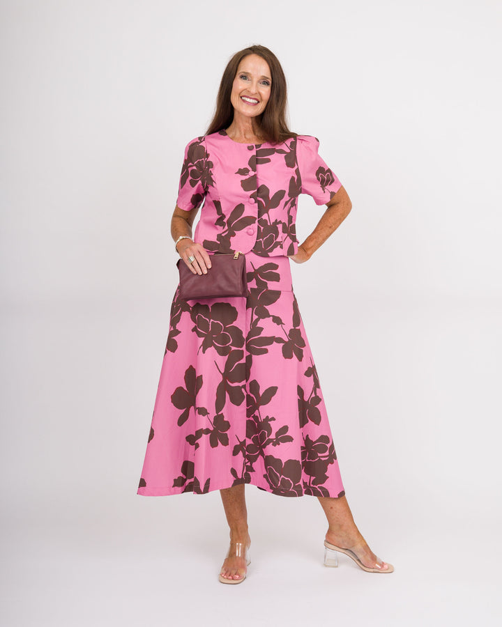 Freddie Top - Pink &amp; Brown