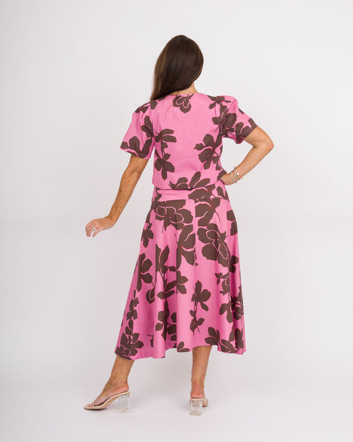 Freddie Top - Pink &amp; Brown