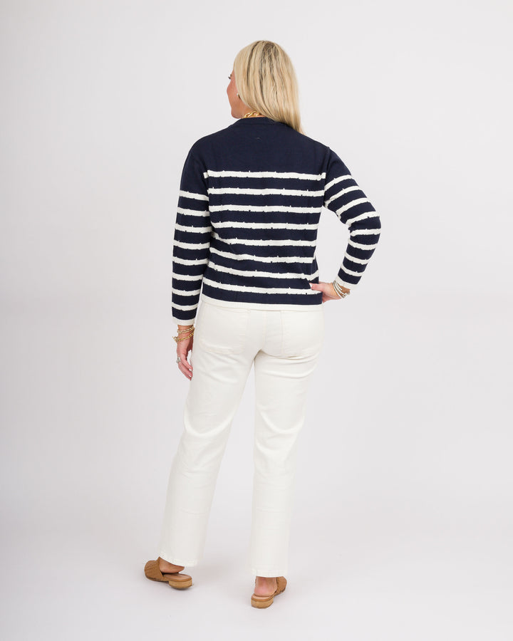 Cape Cod Striped Sweater - Navy