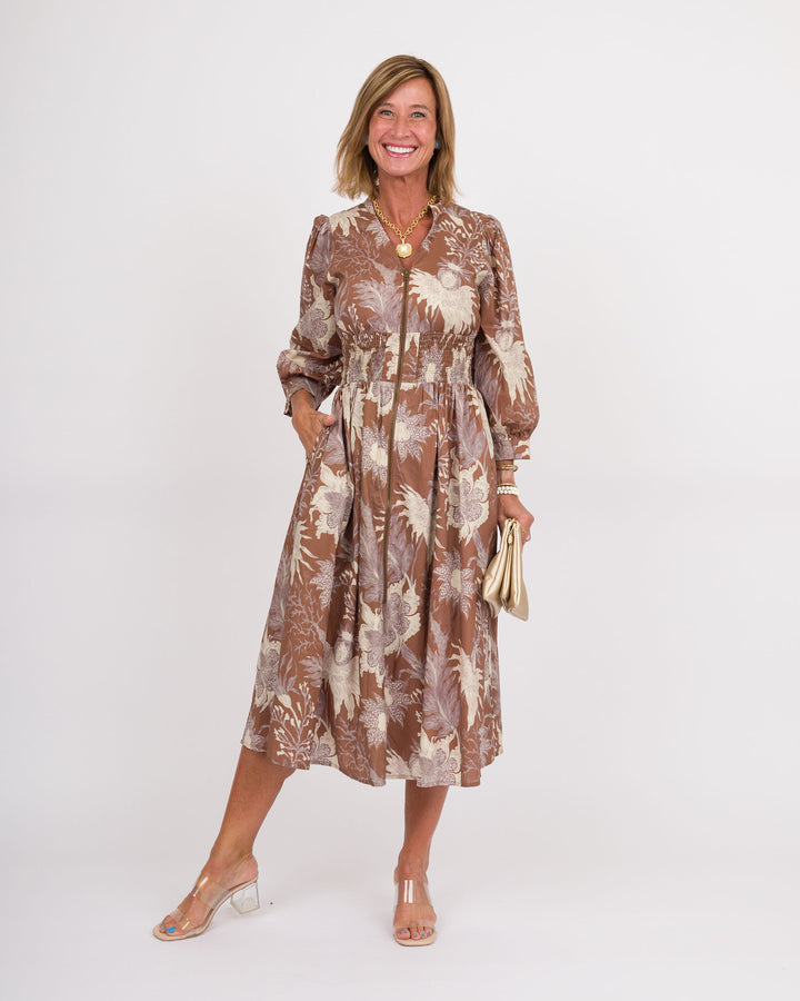 Lavinia Mocha Floral Dress