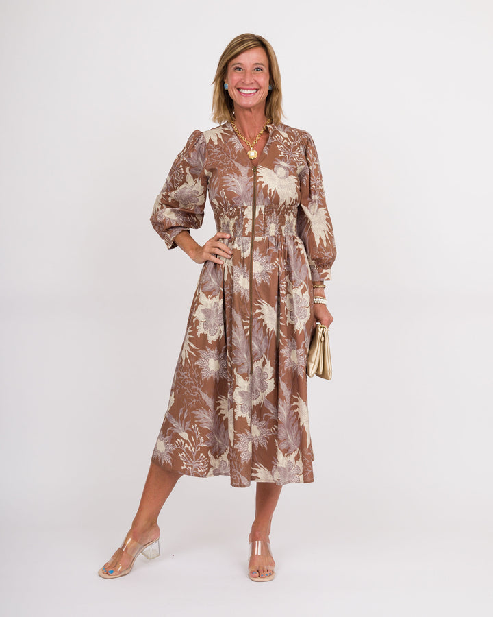 Lavinia Mocha Floral Dress