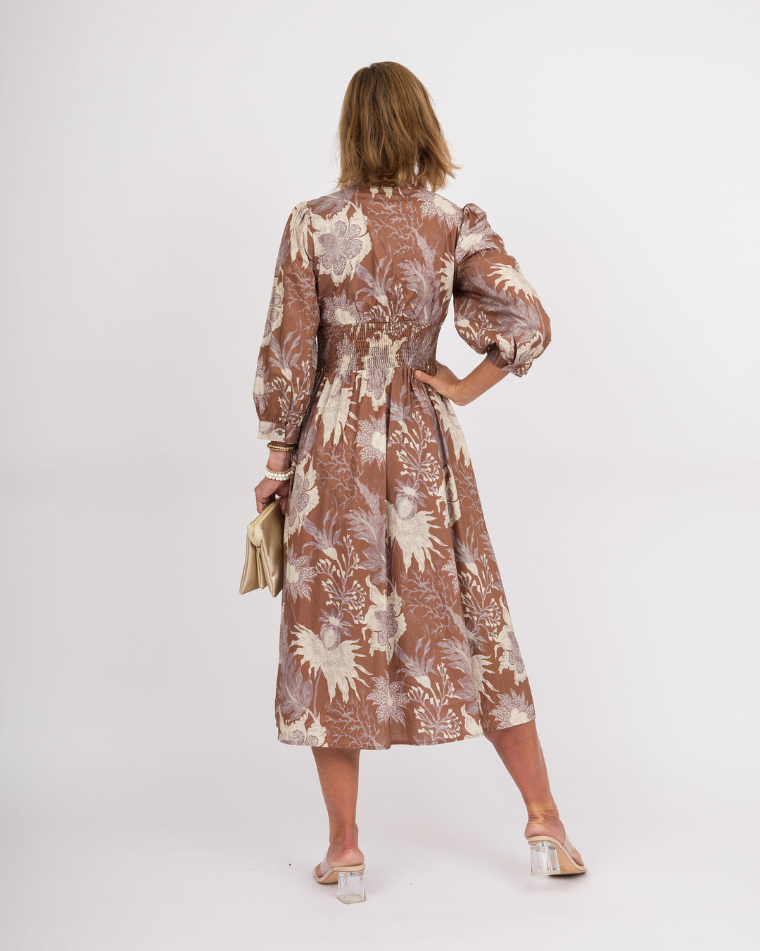 Lavinia Mocha Floral Dress