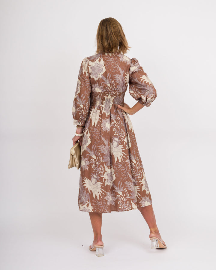 Lavinia Mocha Floral Dress