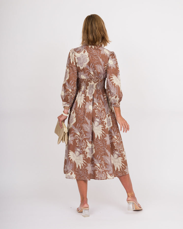 Lavinia Mocha Floral Dress