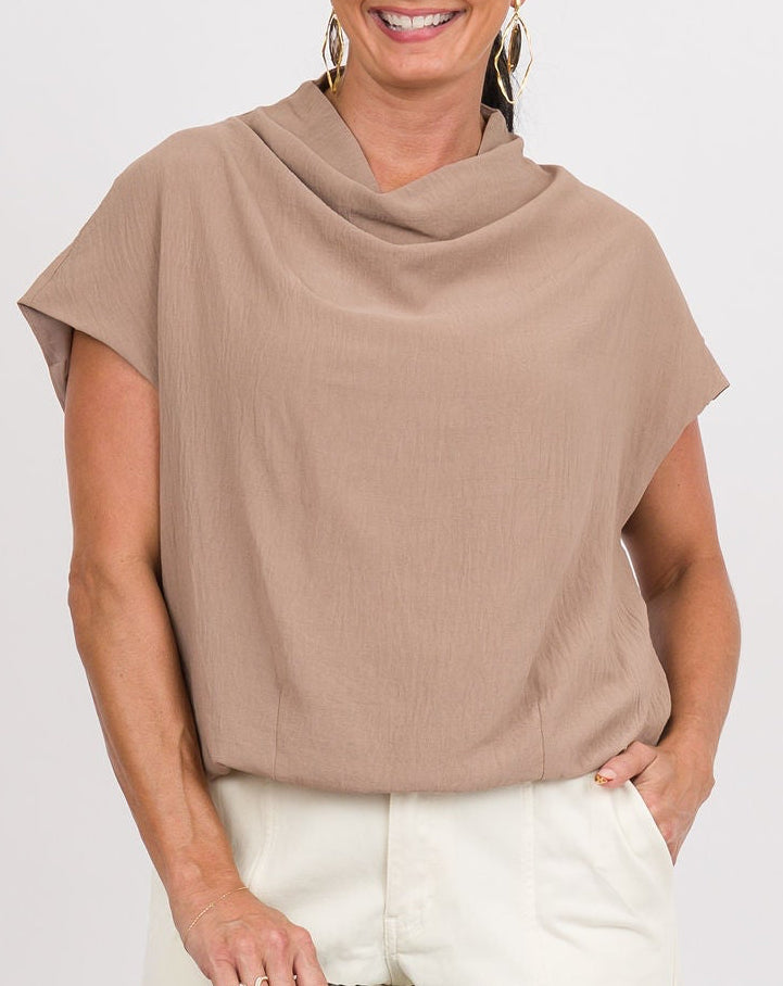 Darla Draped Top - Latte