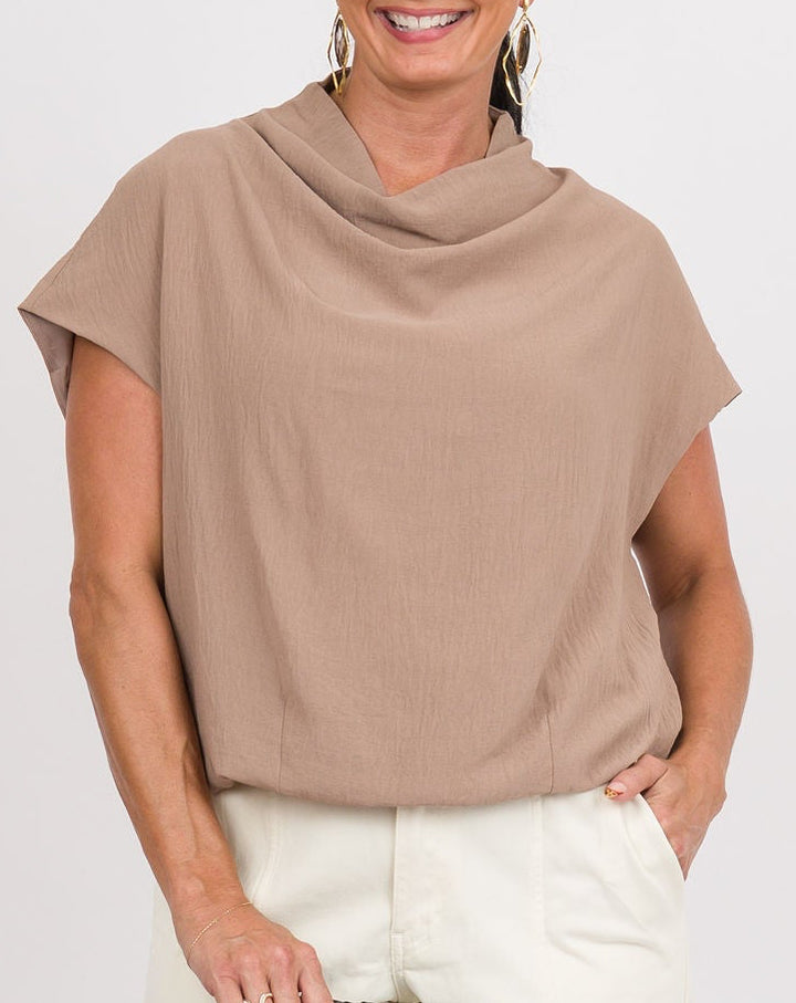 Darla Draped Top - Latte