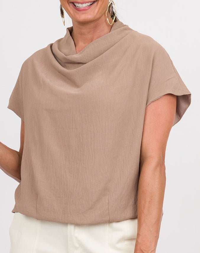 Darla Draped Top - Latte