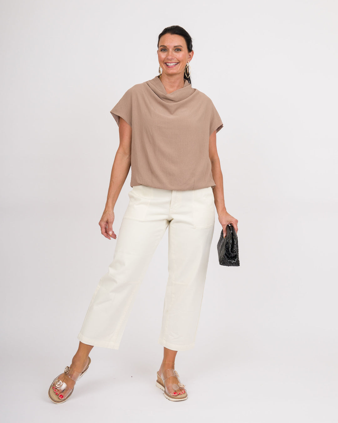 Darla Draped Top - Latte