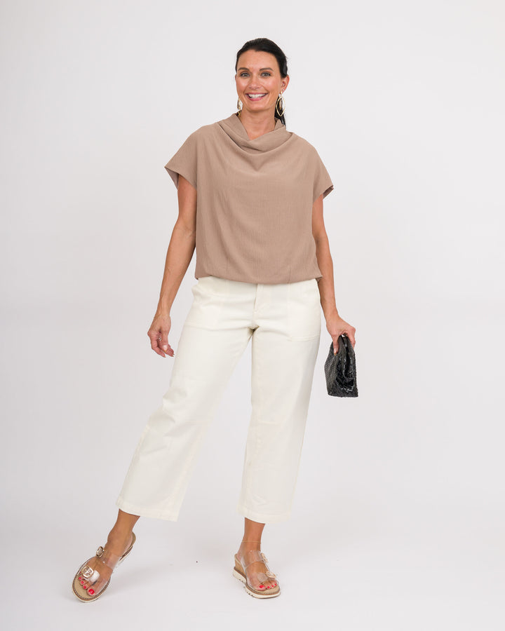 Darla Draped Top - Latte