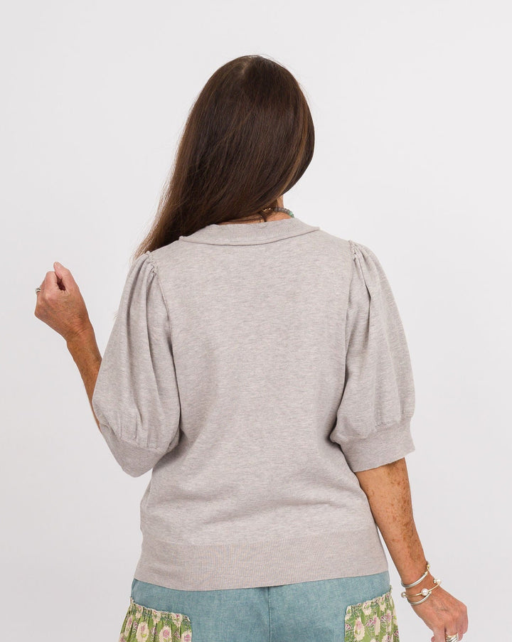 Phoebe Puff Sleeve Top - Stone