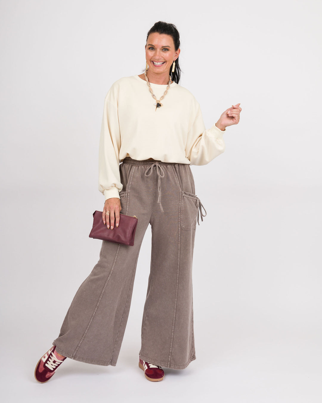Aspen Luxe Knit Bubble Top - Cream