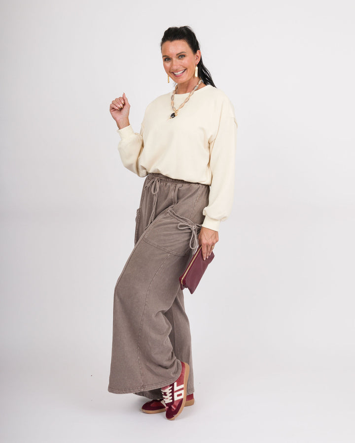 Espresso Washed Terry Pants