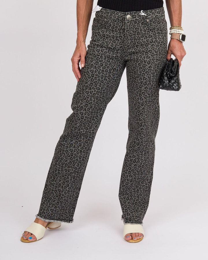 Heart of Pine Platinum Animal Fray Hem Jeans