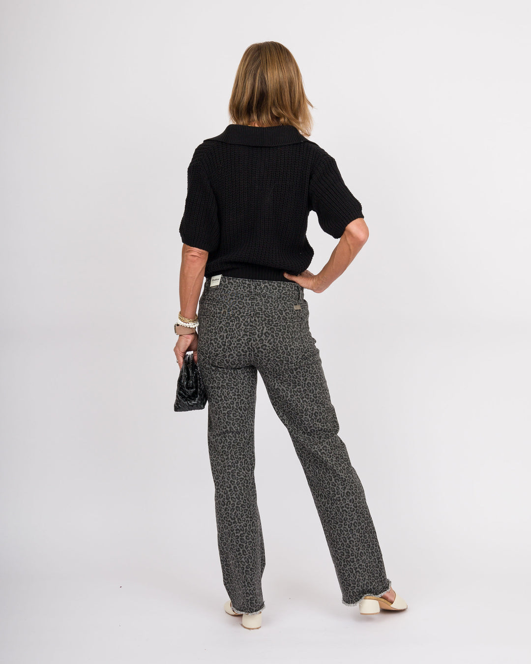 Heart of Pine Platinum Animal Fray Hem Jeans
