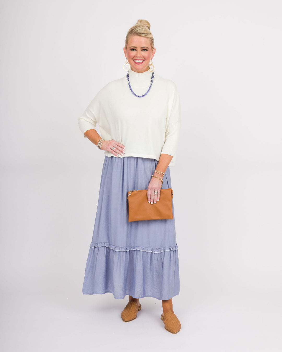 Dakota Dusty Blue Maxi Skirt - Final Sale