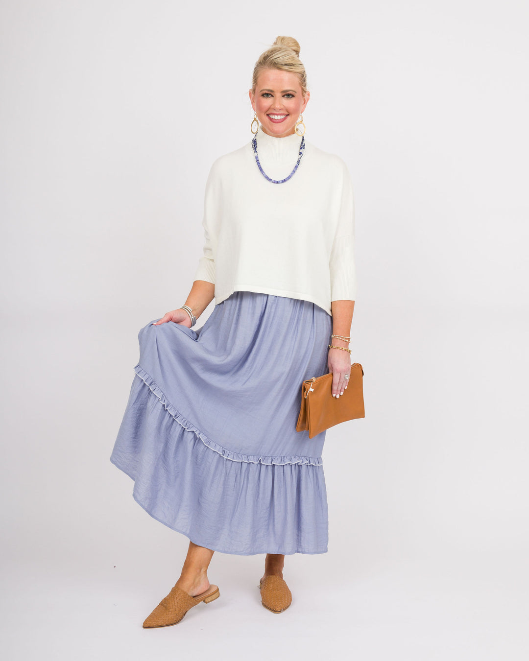 Dakota Dusty Blue Maxi Skirt - Final Sale