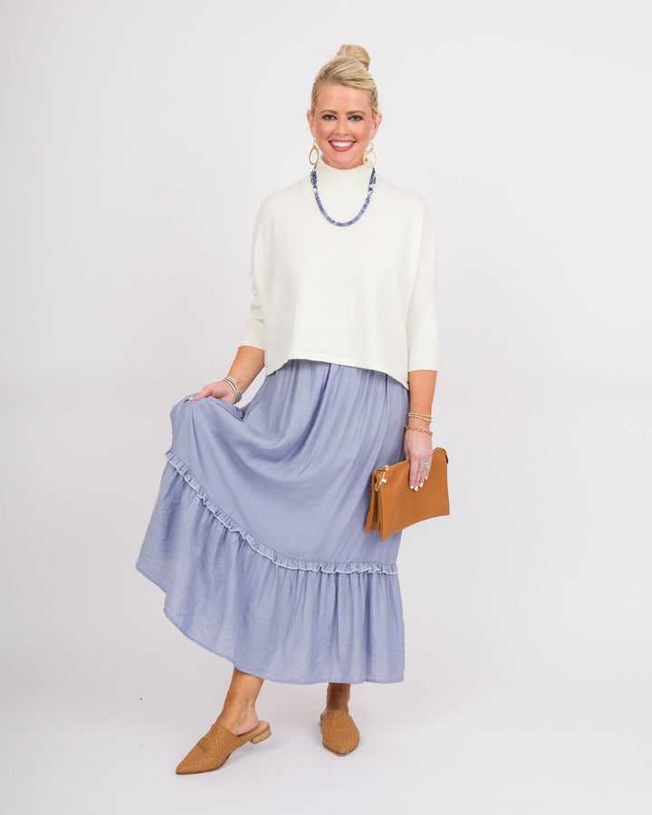 Dakota Dusty Blue Maxi Skirt - Final Sale