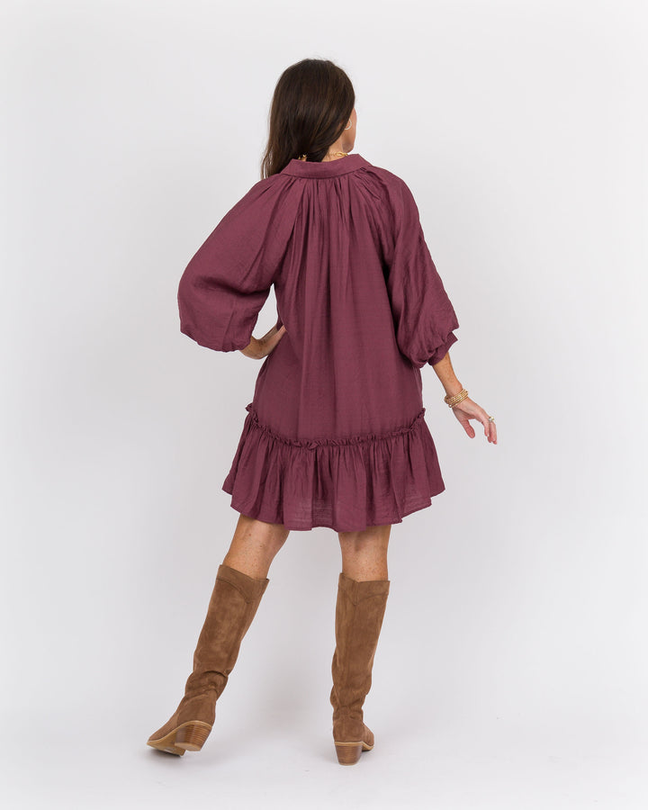 Plum Rose Embroidered Dress