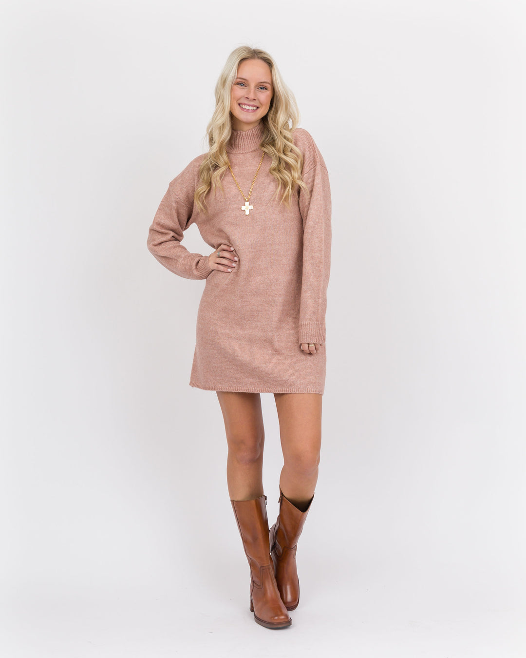 Dusty Rose Sweater Dress