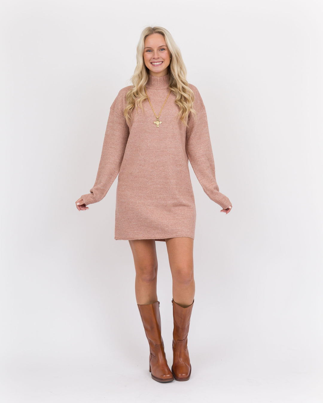 Dusty Rose Sweater Dress