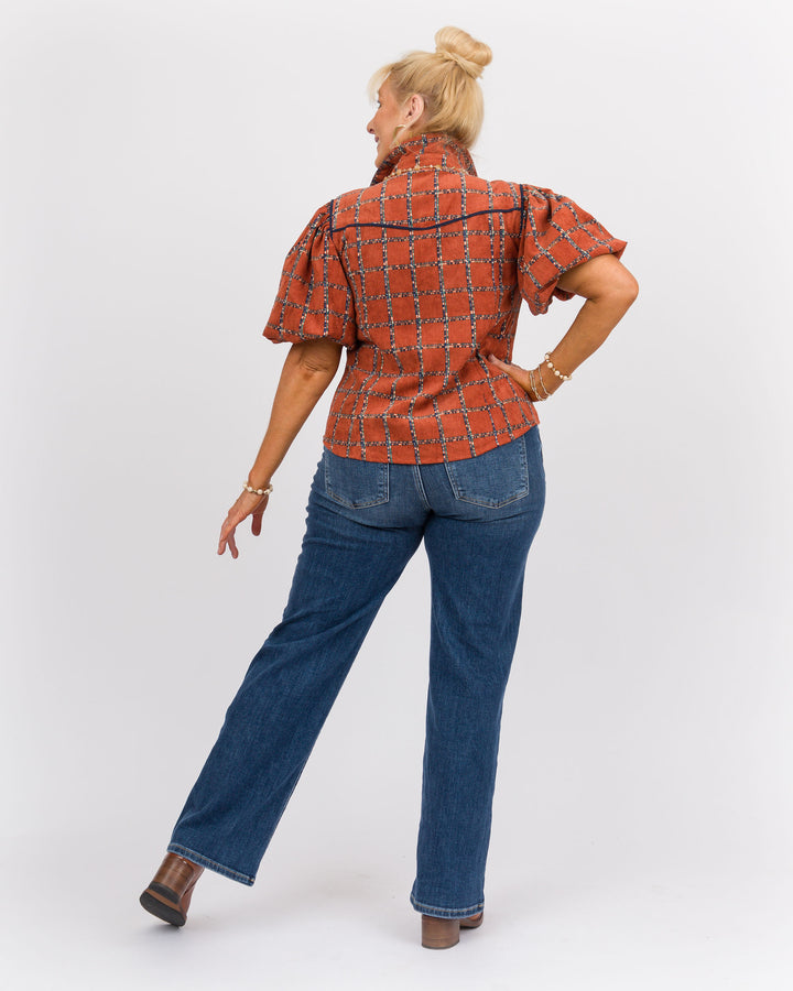 Laverne Corduroy Top Rust