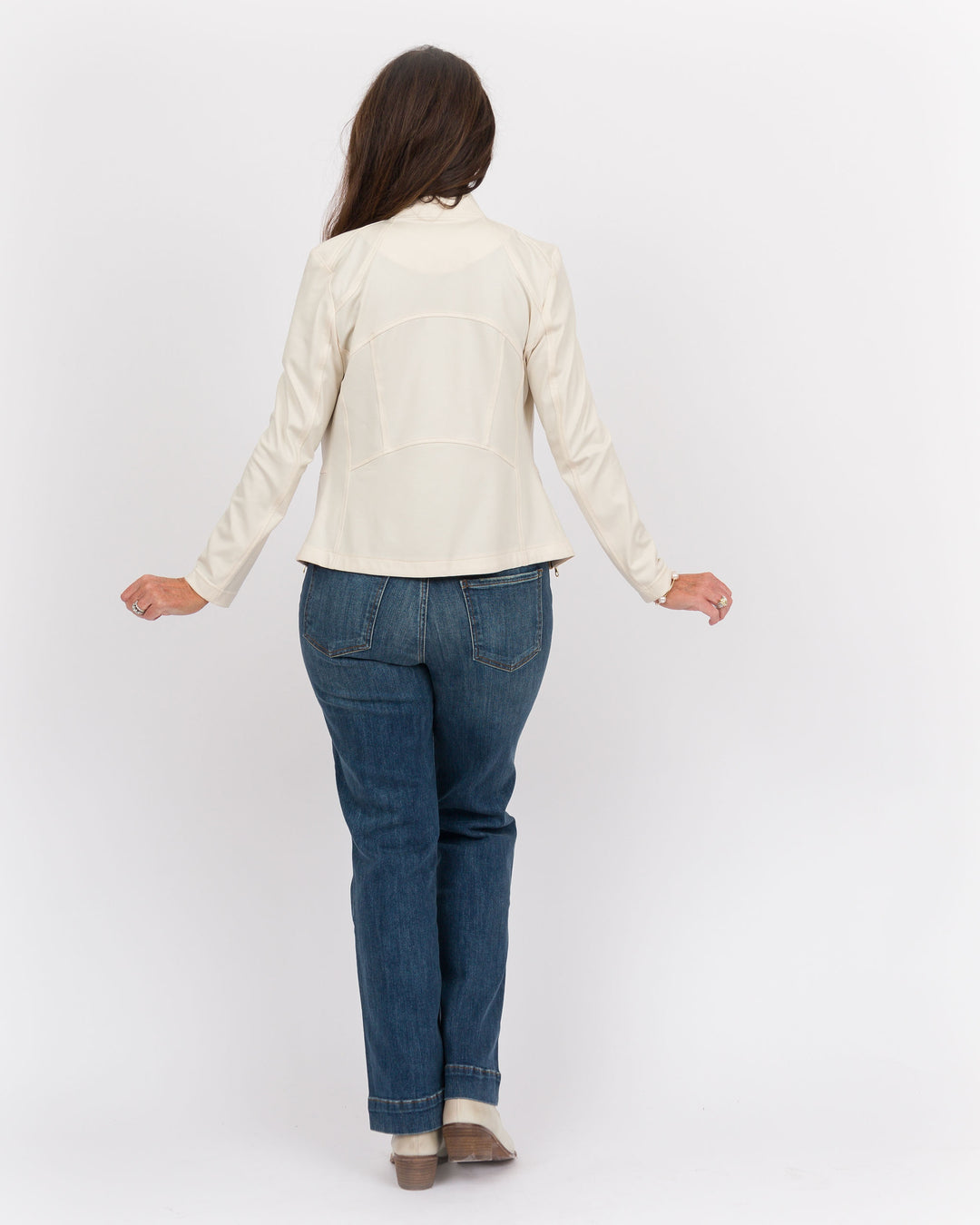 Clara Sunwoo Liquid Leather Jacket-Ivory