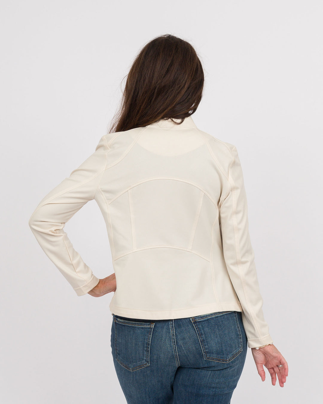 Clara Sunwoo Liquid Leather Jacket-Ivory